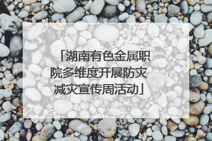 湖南有色金属职院多维度开展防灾减灾宣传周活动