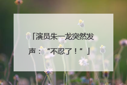 演员朱一龙突然发声：“不忍了！”
