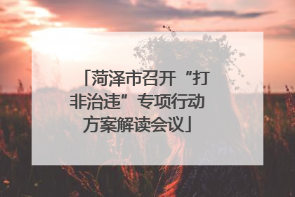菏泽市召开“打非治违”专项行动方案解读会议