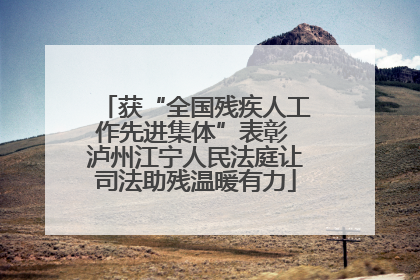 获“全国残疾人工作先进集体”表彰 泸州江宁人民法庭让司法助残温暖有力