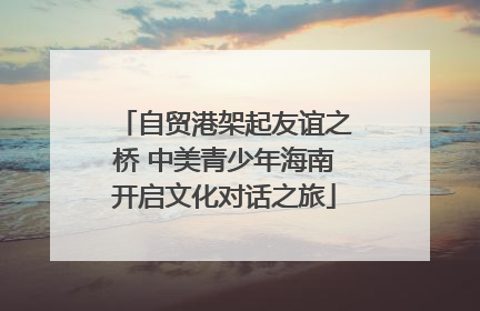 自贸港架起友谊之桥 中美青少年海南开启文化对话之旅