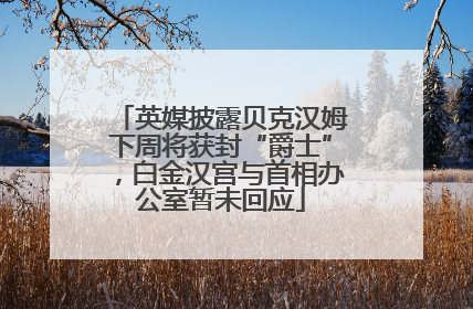 英媒披露贝克汉姆下周将获封“爵士”，白金汉宫与首相办公室暂未回应