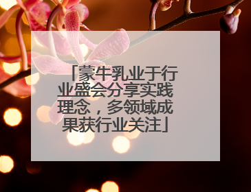 蒙牛乳业于行业盛会分享实践理念，多领域成果获行业关注