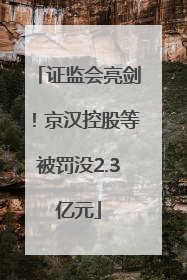 证监会亮剑！京汉控股等被罚没2.3亿元