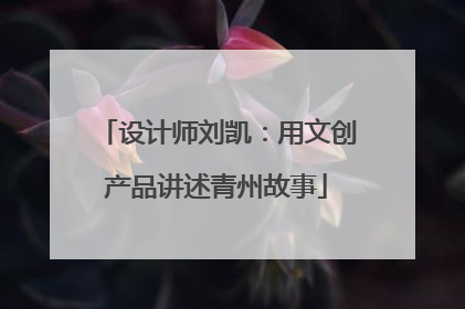 设计师刘凯：用文创产品讲述青州故事