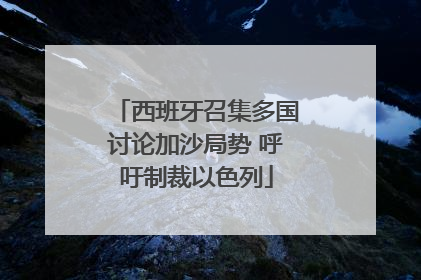 西班牙召集多国讨论加沙局势 呼吁制裁以色列