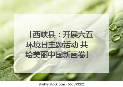 西峡县：开展六五环境日主题活动 共绘美丽中国新画卷