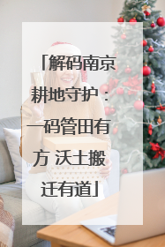 解码南京耕地守护：一码管田有方 沃土搬迁有道