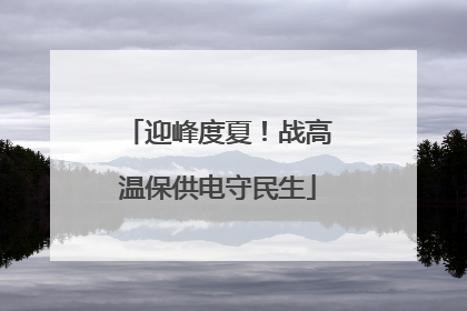 迎峰度夏！战高温保供电守民生