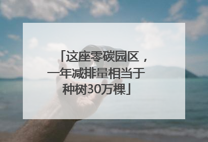 这座零碳园区，一年减排量相当于种树30万棵