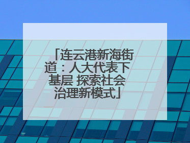 连云港新海街道：人大代表下基层 探索社会治理新模式
