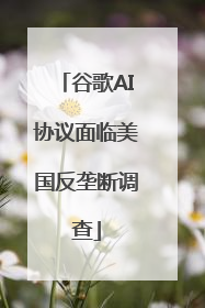 谷歌AI协议面临美国反垄断调查