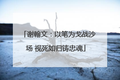 谢翰文：以笔为戈战沙场 视死如归铸忠魂