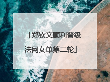 郑钦文顺利晋级法网女单第二轮