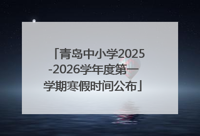 青岛中小学2025-2026学年度第一学期寒假时间公布