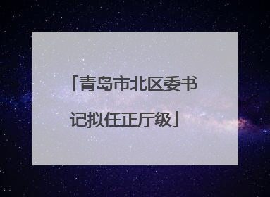 青岛市北区委书记拟任正厅级
