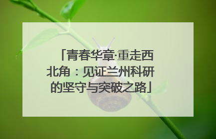 青春华章·重走西北角：见证兰州科研的坚守与突破之路