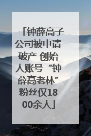 钟薛高子公司被申请破产 创始人账号“钟薛高老林”粉丝仅1800余人