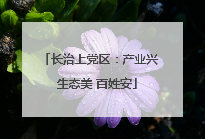 长治上党区：产业兴 生态美 百姓安