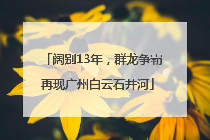 阔别13年，群龙争霸再现广州白云石井河