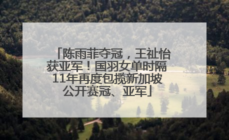 陈雨菲夺冠，王祉怡获亚军！国羽女单时隔11年再度包揽新加坡公开赛冠、亚军