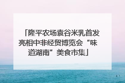 隆平农场袁谷米乳首发亮相中非经贸博览会“味道湖南”美食市集