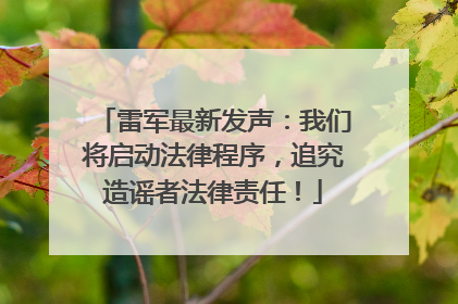 雷军最新发声：我们将启动法律程序，追究造谣者法律责任！