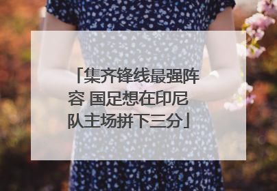 集齐锋线最强阵容 国足想在印尼队主场拼下三分