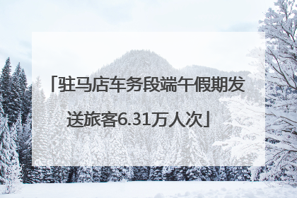 驻马店车务段端午假期发送旅客6.31万人次
