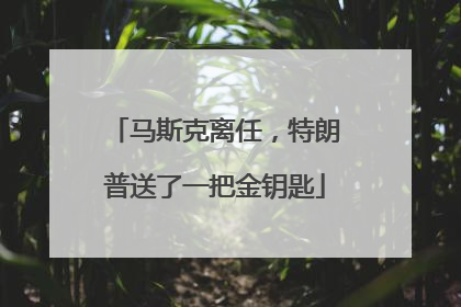 马斯克离任，特朗普送了一把金钥匙