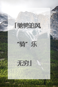 驰骋追风 “骑”乐无穷