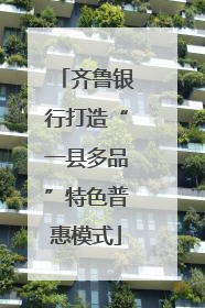 齐鲁银行打造“一县多品”特色普惠模式