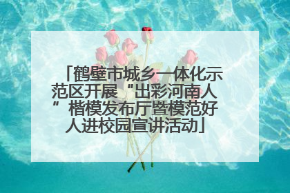 鹤壁市城乡一体化示范区开展“出彩河南人”楷模发布厅暨模范好人进校园宣讲活动