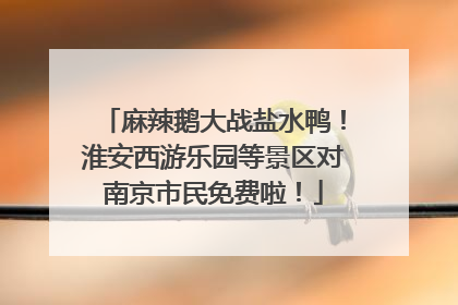 麻辣鹅大战盐水鸭！淮安西游乐园等景区对南京市民免费啦！