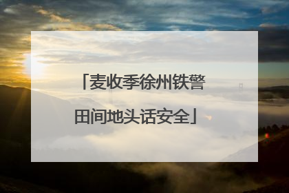 麦收季徐州铁警田间地头话安全