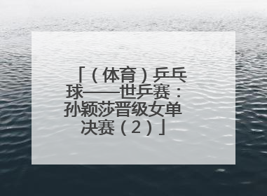 (体育)乒乓球——世乒赛:孙颖莎晋级女单决赛(2)