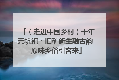 （走进中国乡村）千年元坑镇：旧矿新生融古韵 原味乡俗引客来
