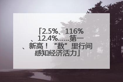2.5%、116%、12.4%……第一、新高！“数”里行间感知经济活力
