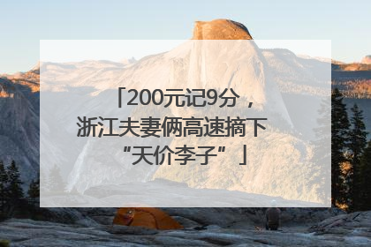 200元记9分，浙江夫妻俩高速摘下“天价李子”