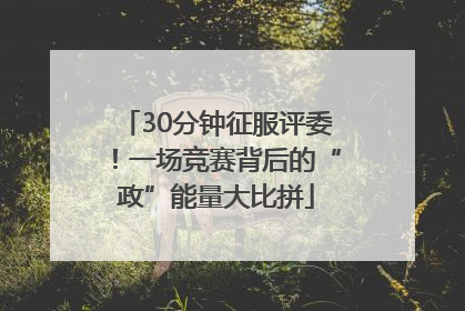 30分钟征服评委！一场竞赛背后的“政”能量大比拼