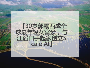 30岁郭露西成全球最年轻女富豪，与汪滔白手起家创立Scale AI