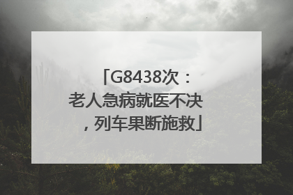 G8438次：老人急病就医不决，列车果断施救